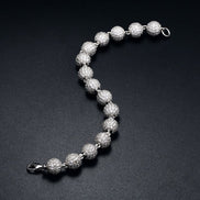 Ball Link Iced Out Moissanite Diamond Unisex Bracelet