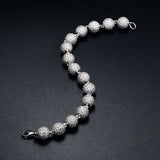 Ball Link Iced Out Moissanite Diamond Unisex Bracelet