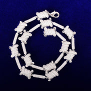 Barbed Wire Iced Out VVS1 Moissanite Chain For Men's