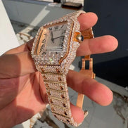 White Color Dial Moissanite Automatic Watch For Men's