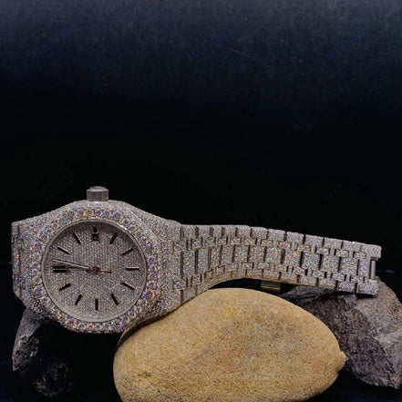 Full Iced Out Moissanite Bust Down Luxury Watch Gift For Men's