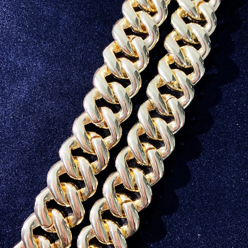 20mm All Over Baguette Moissanite Curve Cuban Link Bracelet