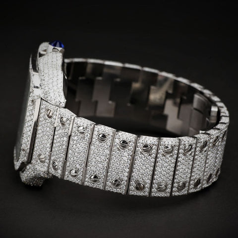 Iced Out Skeleton Moissanite Automatic Watch
