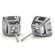 Solitaire Moissanite Assher Cut Push Back Stud Earrings