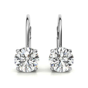 Classic Solitaire Round Cut Moissanite Hoop Earrings
