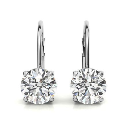 Classic Solitaire Round Cut Moissanite Hoop Earrings