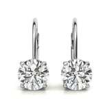 Classic Solitaire Round Cut Moissanite Hoop Earrings