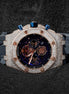 Rubber Strap Iced Out Moissanite Diamond Wrist Watch