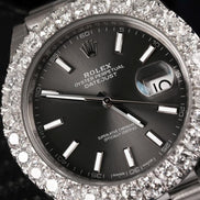 Datejust 41MM Stainless Steel Moissanite Hip Hop Watch