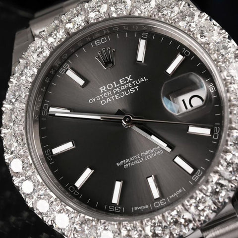 Datejust 41MM Stainless Steel Moissanite Hip Hop Watch