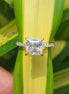 14K Yellow Gold Hidden Halo Princess Cut  Engagement Ring