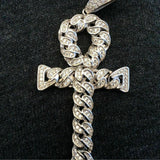 Excellent Ankh Cuban Link Cross Moissanite Pendant