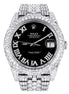 Black Roman Numeric Moissnaite Luxury Hip Hop Watch