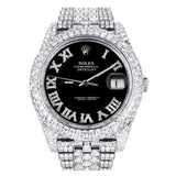 Black Roman Numeric Moissnaite Luxury Hip Hop Watch