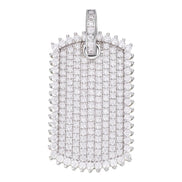 925 Sterling Silver Iced Out Dog Tag Pendant