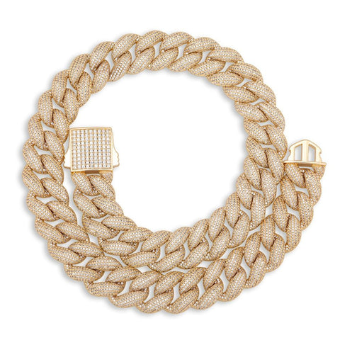 Row Link Moissanite Diamond Cuban Chain For Men's