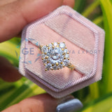 Portuguese Cut lab Grown Diamond Vintage Wedding Ring