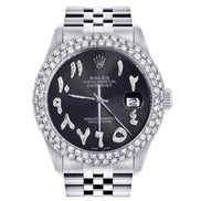 Moissanite Black Color Arabic Hip Hop Watch