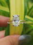 Oval Cut Hidden halo Lab Grown Diamond Wedding Ring Set With Matching Band