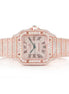 Stainless Steel Moissanite Rose Gold Roman Dial Wrist Watch