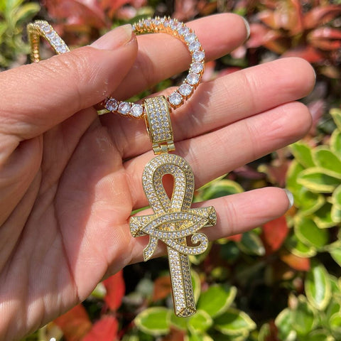 Iced Out Criss Cross Moissanite Diamond Necklace For Men's
