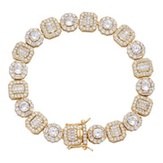 Cluster Moissanite Diamond Tennis Link Bracelet