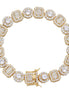 Cluster Moissanite Diamond Tennis Link Bracelet