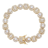 Cluster Moissanite Diamond Tennis Link Bracelet
