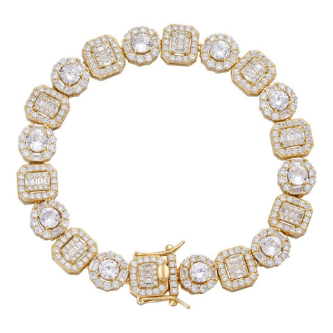 Cluster Moissanite Diamond Tennis Link Bracelet