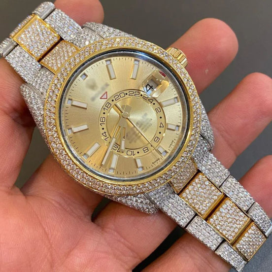 Datejust Dial Moissanite Dual Tone Luxury Watch