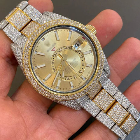 Datejust Dial Moissanite Dual Tone Luxury Watch