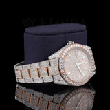 Moissanite Baguette Diamond in Dial Automatic Watch