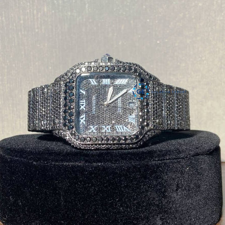 Full Black Moissanite Diamond Luxury Watch