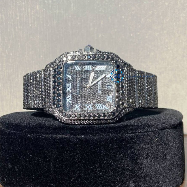 Full Black Moissanite Diamond Luxury Watch
