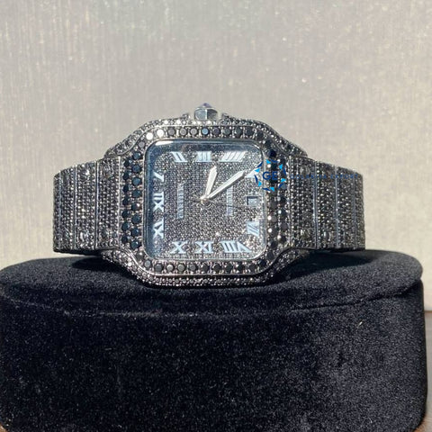 Full Black Moissanite Diamond Luxury Watch