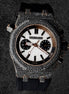 Iced Out Moissanite Diamond Stylish Black Rubber Strap Watch
