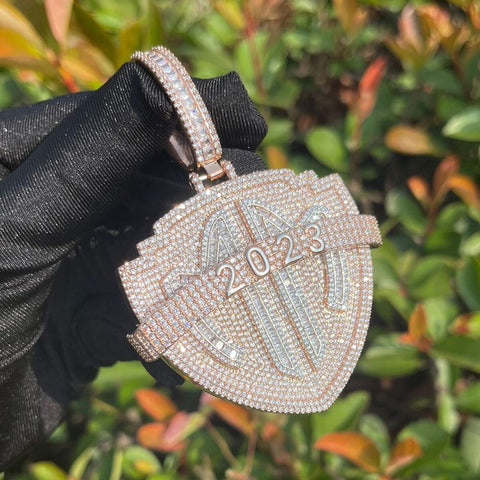 Moissanite Diamond 925 Silver Hip Hop Pendant For Men's
