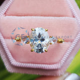 14K Yellow Gold Oval Cut Hidden Halo Ring