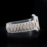 Dual Tone Moissanite Roman Dial Watch For Men's