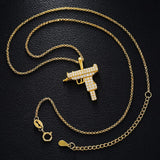 925 Sterling Silver Machine Gun Hip Hop Chain Necklace