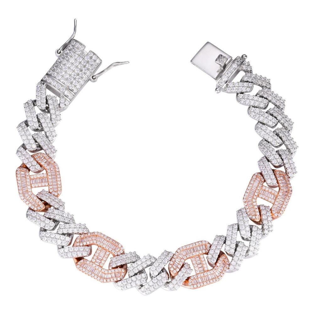 Dula Tone Moissanite Miami Cuban Link Bracelet