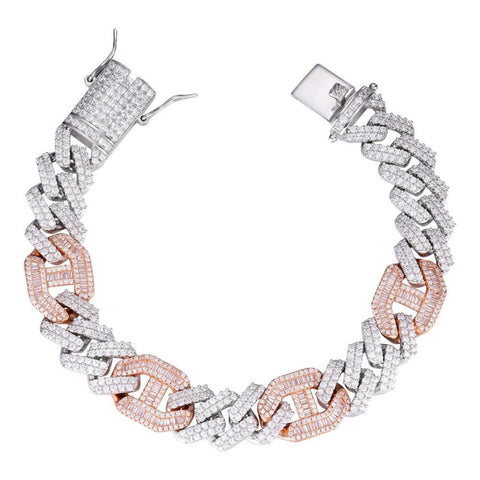 Dula Tone Moissanite Miami Cuban Link Bracelet