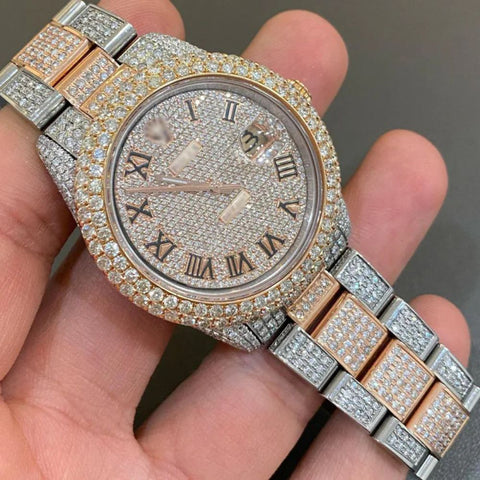 Automatic Stainless Steel Moissanite Iced Out Watch