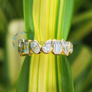 Bezel Set Yellow Gold Multi Stone Wedding Band