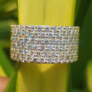 6 Row Round Cut Lab Grown Diamond Wedding Band