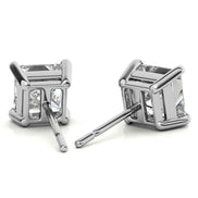 Princess Cut Moissanite Push Back Solitaire Earrings