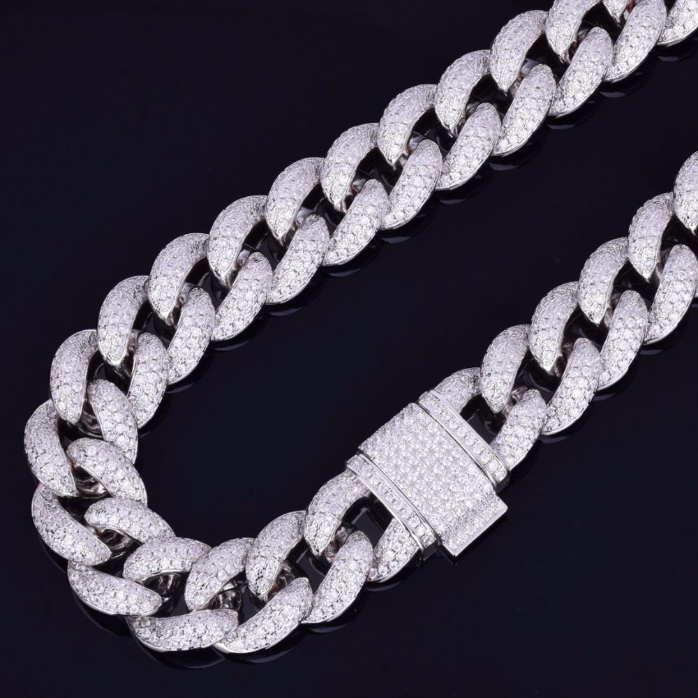 Iced Out Moissanite Diamond Miami Link Cuban Chian