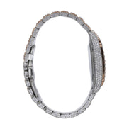 Dual Tone Skeleton Iced Out Moissanite Hip Hop Watch
