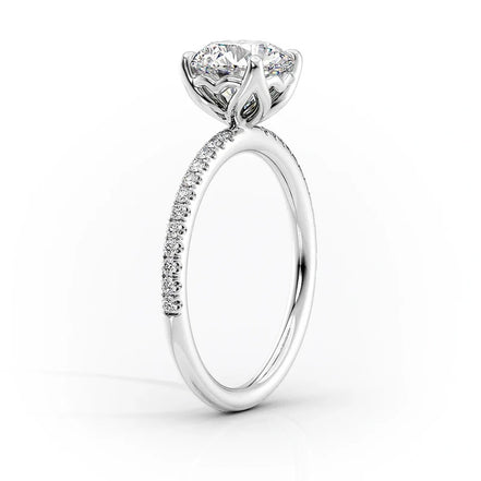 D Color Moissanite Oval Cut Pave Set Engagement Ring
