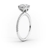 D Color Moissanite Oval Cut Pave Set Engagement Ring